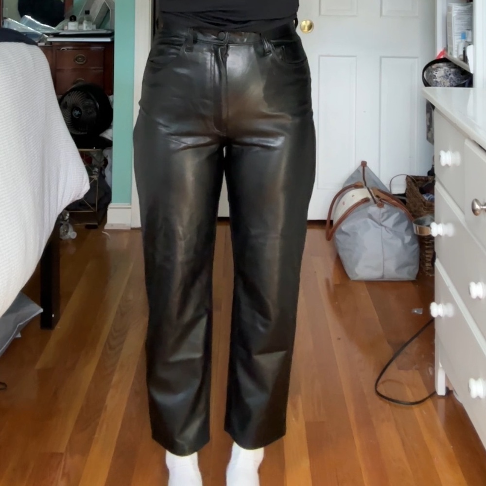 Abercrombie cropped leather pants